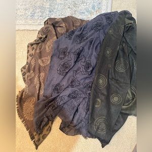 Bundle (3) of beautiful high quality scarves / wraps